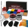 Bowitzki Halloween Makeup Special Effects Oil Face Body Paint Fake Blood Scar Wax Charred Ash Powder with Sponges Brush 1