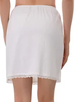 Dames taille élastique demi-jupe jupon robe courte femme lait soie blanc dentelle banlieue bureau femme Anti-vide 5