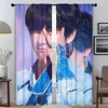 B-BTS Halloween Decoration Home Interior Curtains for Living Room Shades Tulle for Bedroom Partition Blackout Curtain Kitchen 1