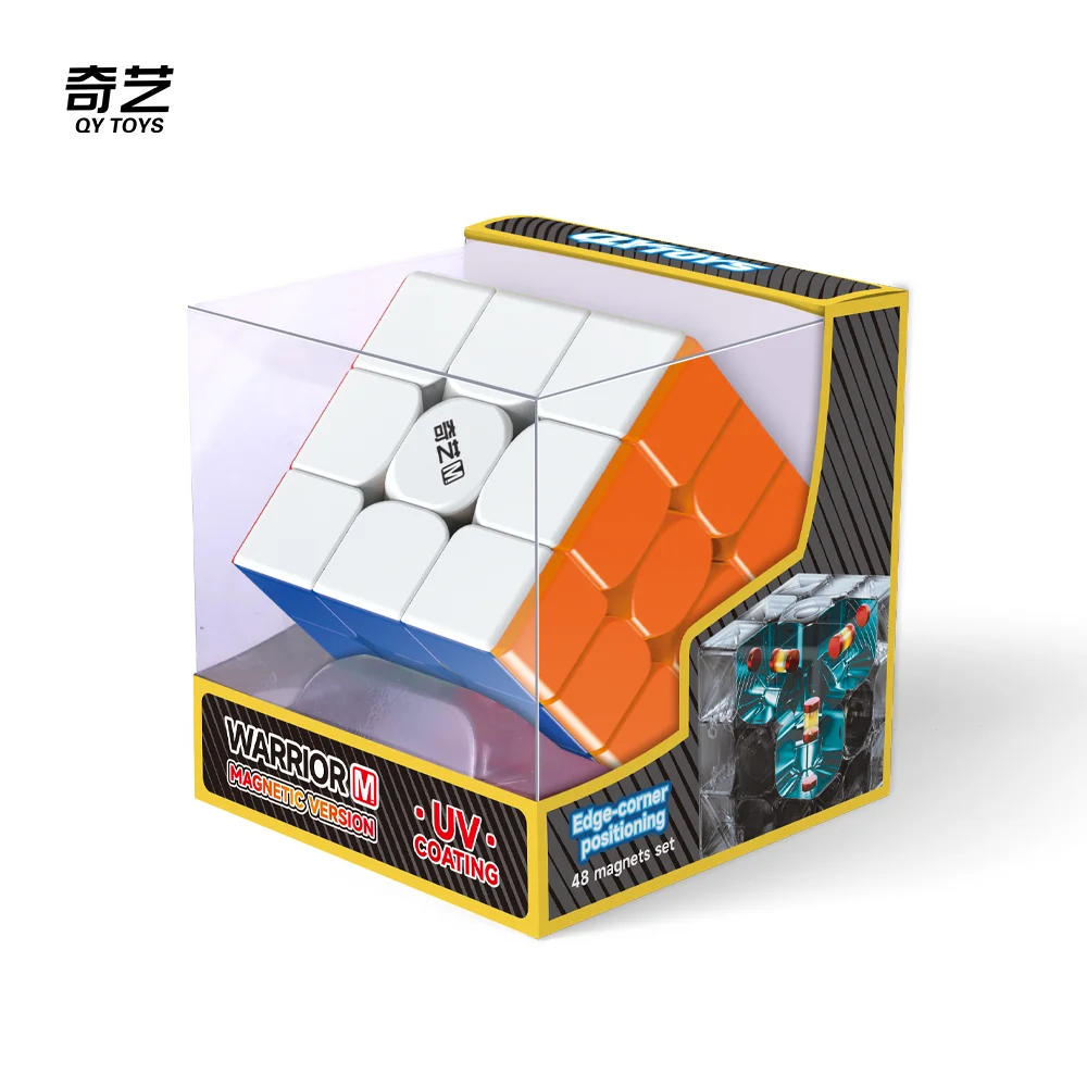 새로운 Qiyi Warrior M UV 3X3 마그네틱 매직 스피드 큐브 스티커없는 Fidget Toys Qiyi Warrior UV Cubo Magico Puzzle