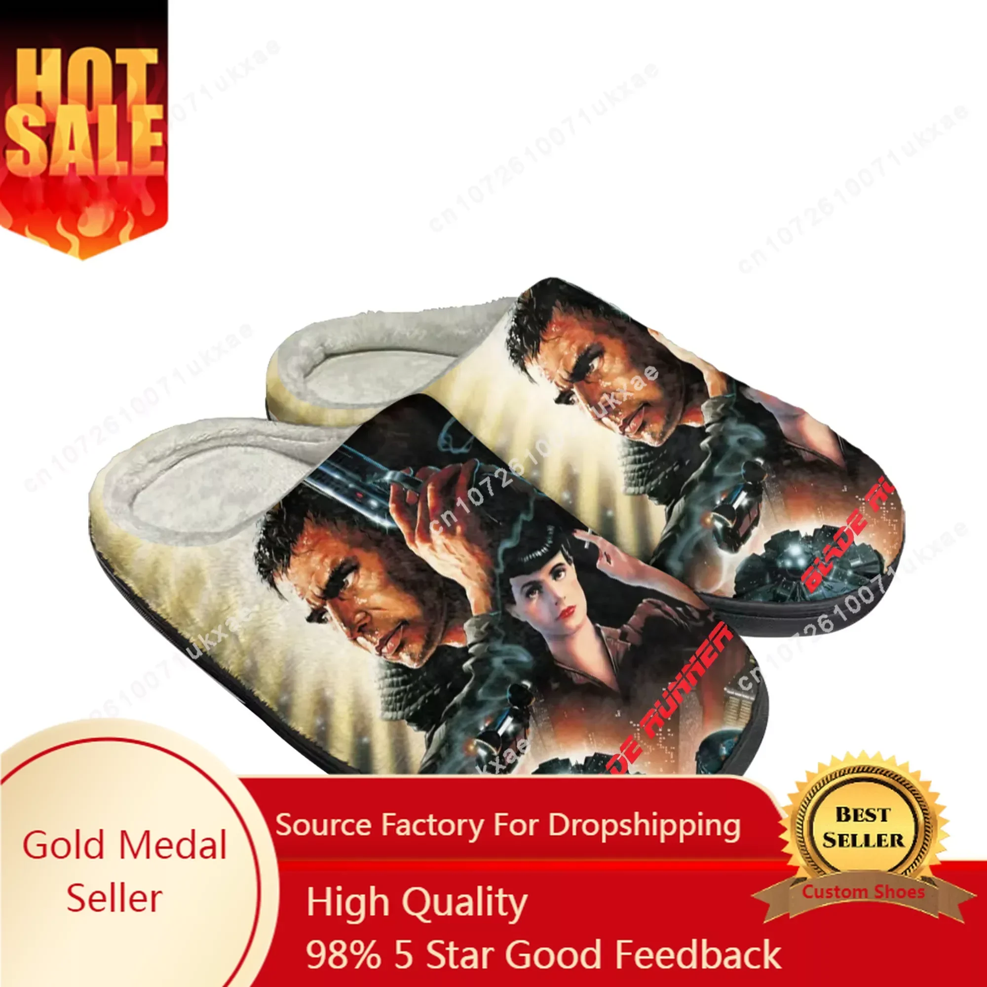 Blade Runner Movie Home Cotton Slippers Mens Womens Plush Bedroom Casual Keep Warm Shoes Thermal Indoor Slipper Customized Shoe