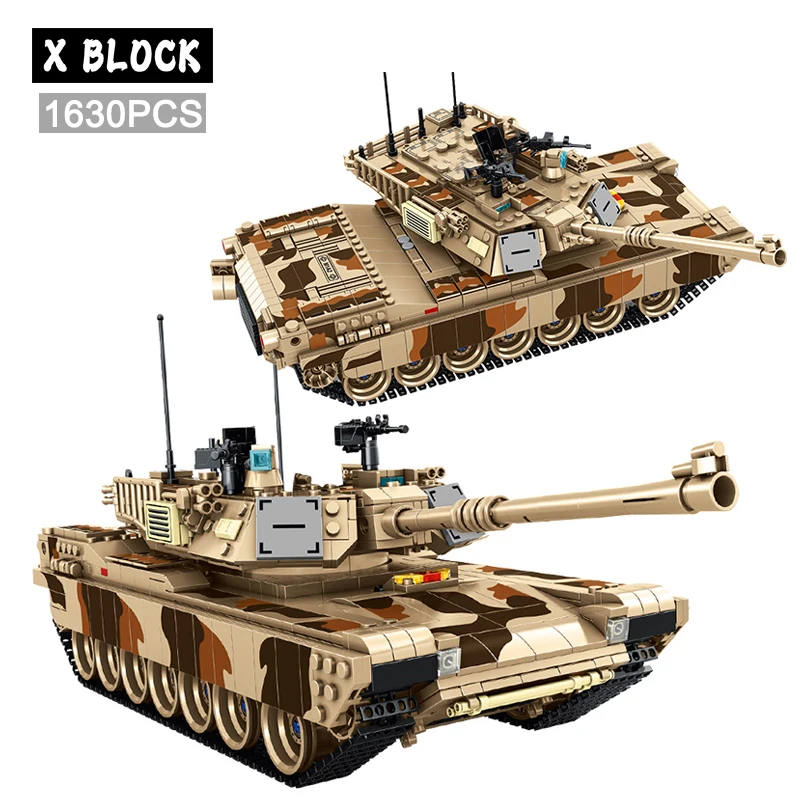 

WW2 Military M1A2 Main Battle Tank Series Building Blocks Bricks Model MOC Army Weapon Soldier Sets Kid Toys Boys Christmas Gift