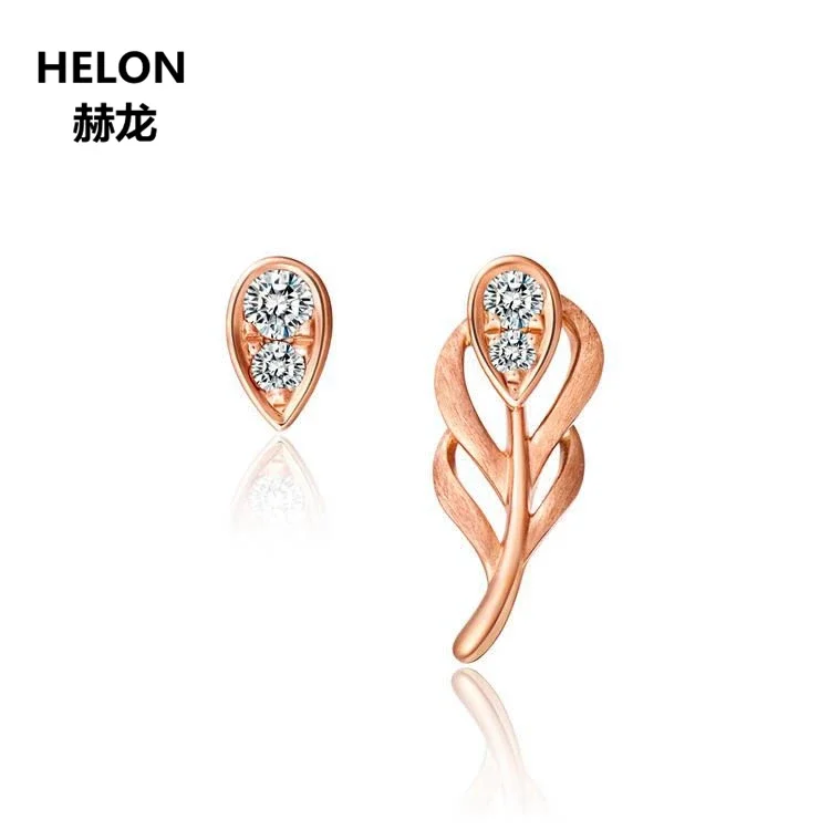

Solid 14k Rose Gold SI/H Full Cut Natural Diamonds Stud Earrings Engagement Wedding Anniversary Women Earrings Fine Jewelry