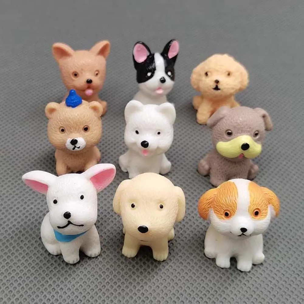Realistic Mini Resin Dogs Home Decor Cute Animals Puppy Miniature Figurines Model Toy DIY Decoration Dog Ornaments