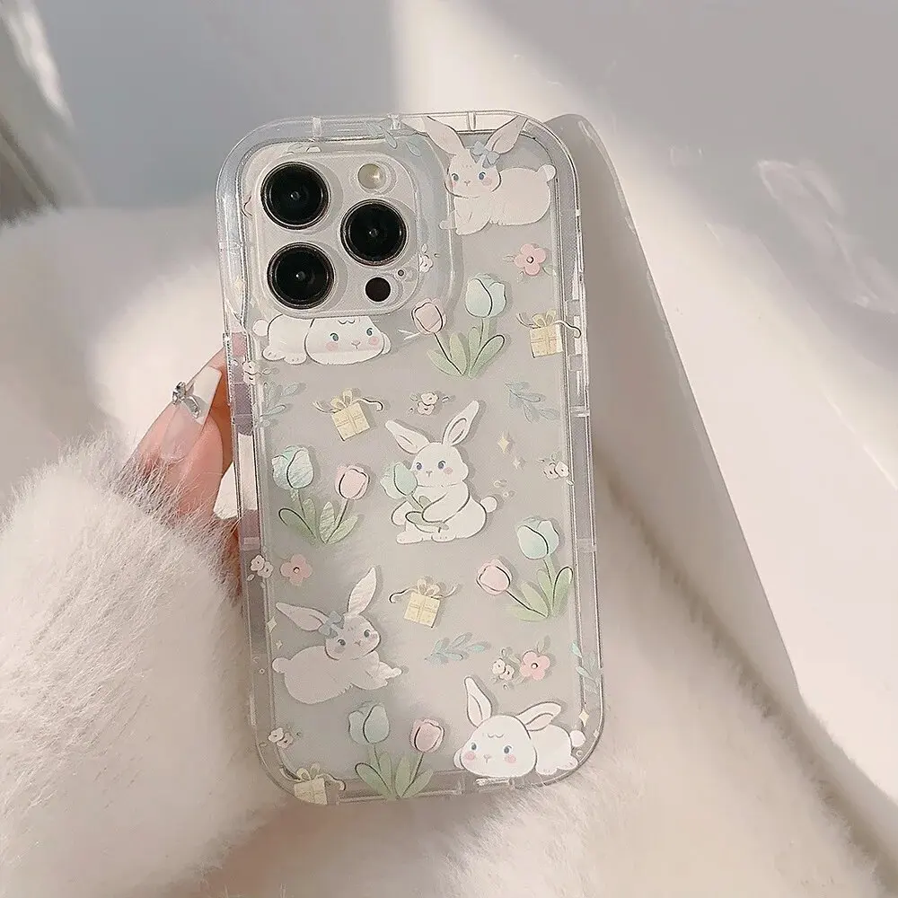Rabbit Flower Phone Case For Samsung A55 5G Case S24 Ultra A54 A34 A33 A53 A52 A32 A14 A71 A24 A13 A12 A15 S22 S21 S23 FE Cover 1