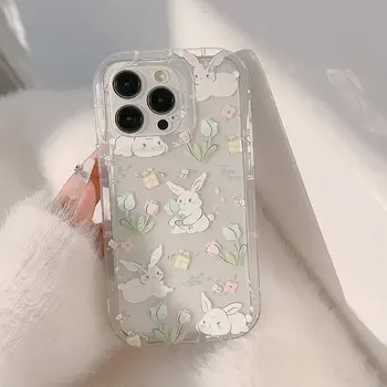 Rabbit Flower Phone Case For Samsung A55 5G Case S24 Ultra A54 A34 A33 A53 A52 A32 A14 A71 A24 A13 A12 A15 S22 S21 S23 FE Cover 1