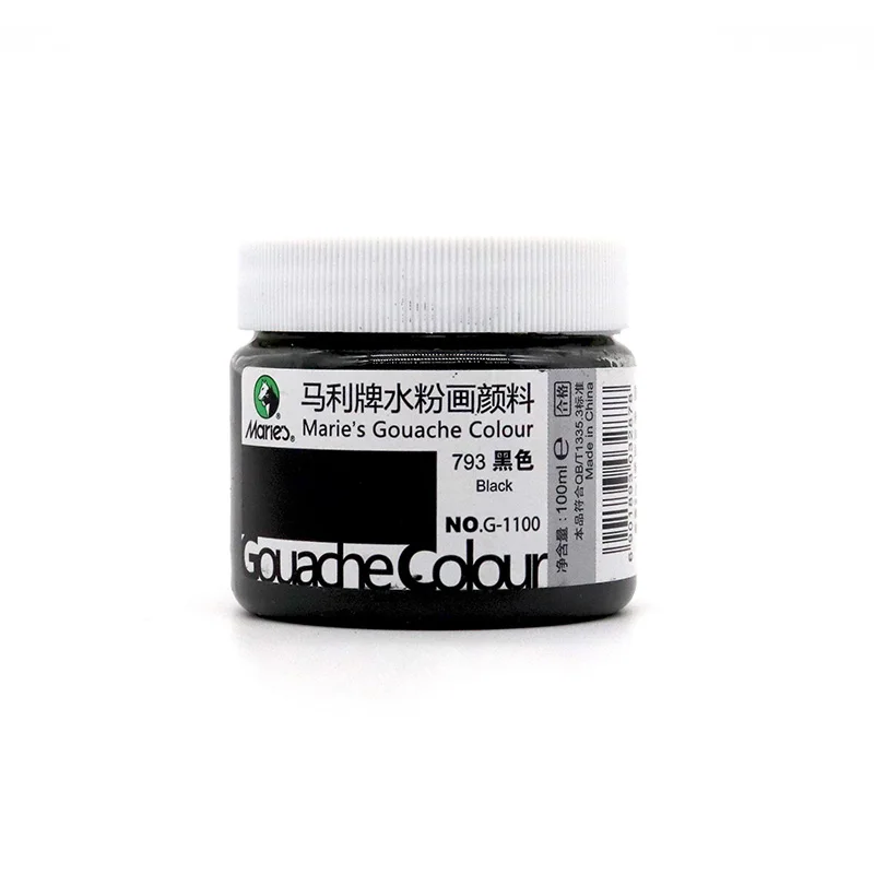1Pc Marie Water Powder Pigment 100ml Student Art Pigment Children's Water Powder G1100 Student Supplies