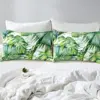 Tropical Bedding Tree Fitted Sheet Green Plant Palm Leaves Bed Sheet Set 3PCS Jungle Botanical Leaf Fitted Sheet for Room Decor 2