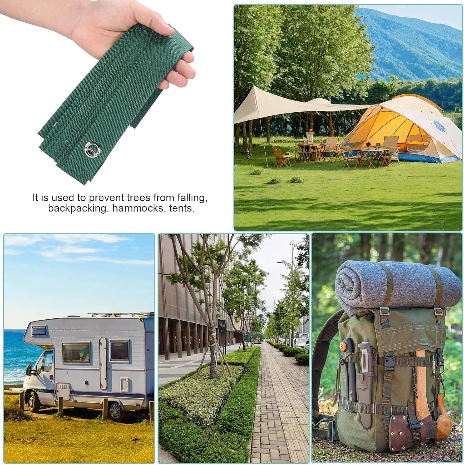 10Pcs Tree Straps for Staking Storm Protection 15.7 inch Leaning Trees with Grommets Heavy Duty Windproof Straightening Ties