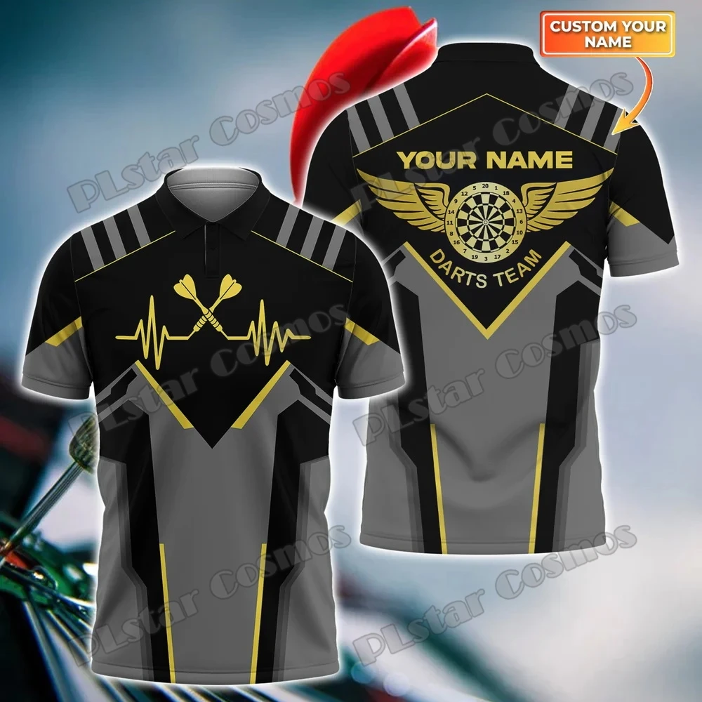 Nome personalizzato Camo Darts Pattern 3D stampato Polo da uomo Summer Street Casual t-Shirt shirt per Dart Team Player WK55 - immagine 6