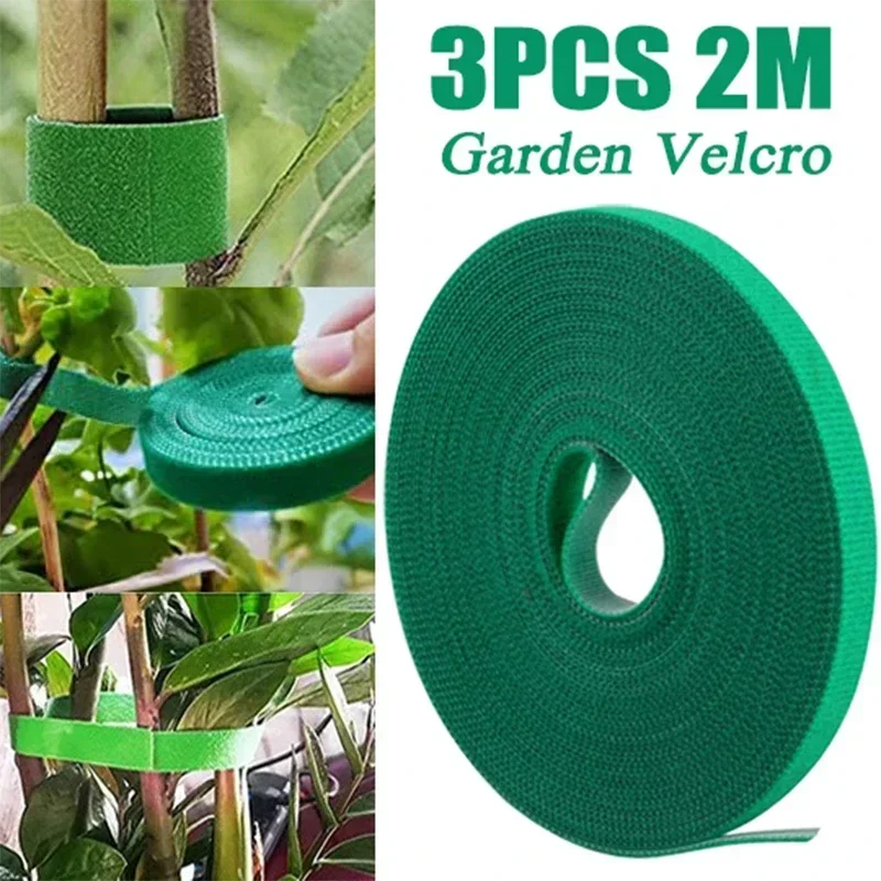 plant ties 3 Rolls Garden Twine Plant Ties Nylon Plant Bandage Garden Hook Loop Bamboo Cane Wrap Support Accessories