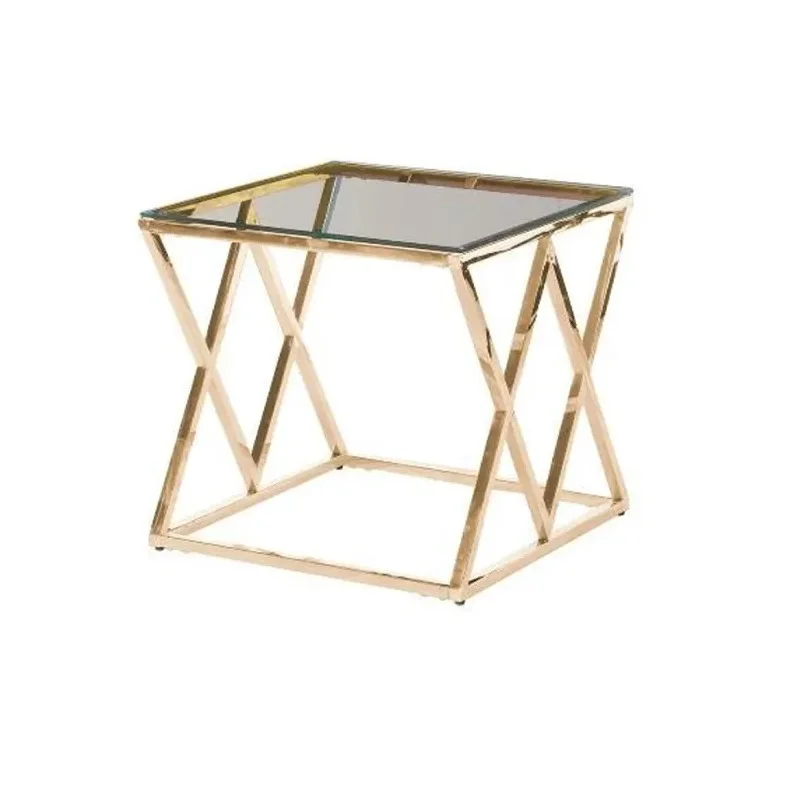 hot sale aluminum human being base square End Table with Intricate Design silver Color Modern Glam Round Metal Coffee Table