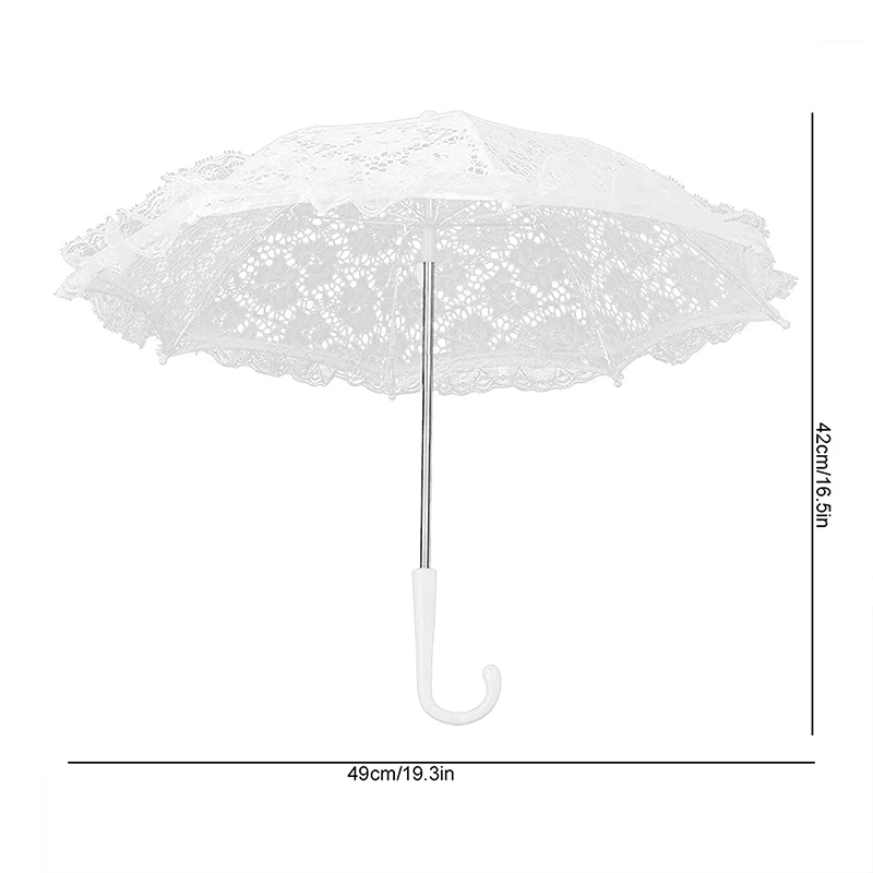 White Wedding Umbrella Women Lace Floral White Parasol Handmade Photography Prop Wedding Bridal Party Stage Decor lace umbrella