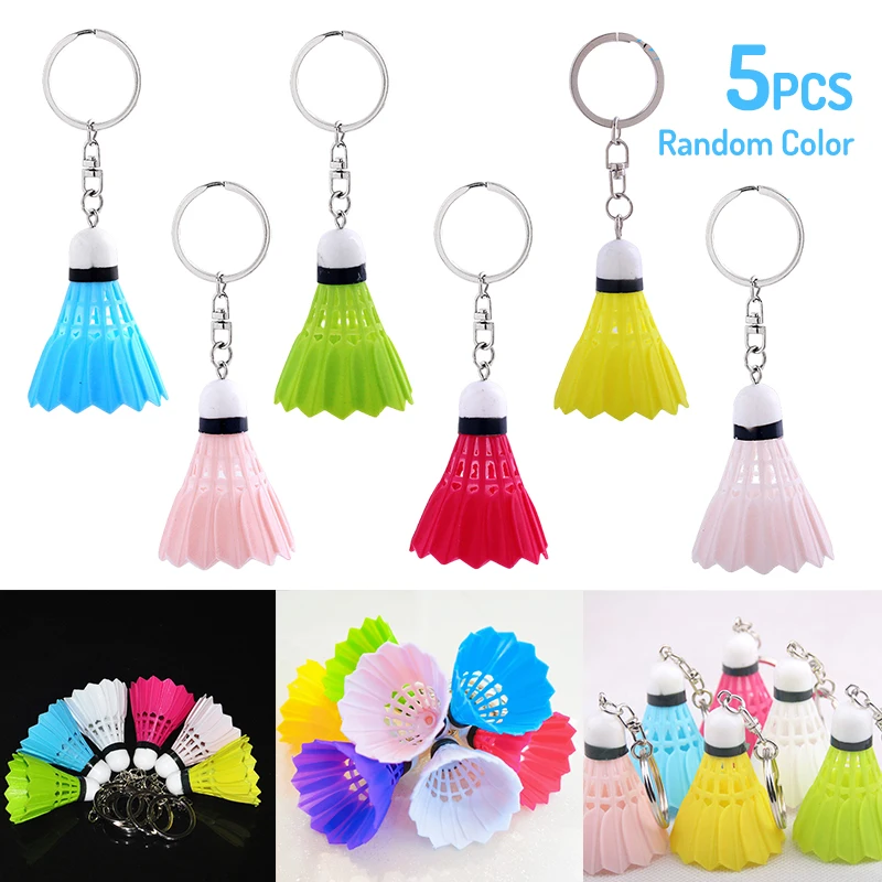 

5Pcs Mini Badminton Keychain Creativity Sports Pendant Car Key Ring Backpack Charms Bag Decor Accessories