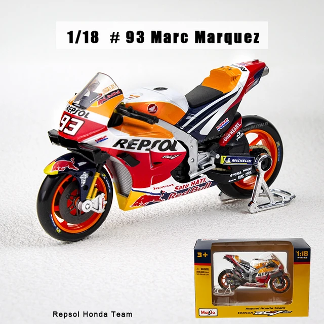 Maisto 1:18 NEW 2021 Ducati Lenovo Team #43 #63 Die Moto GP Racing casting alloy motorcycle Model collection gift toy - No93 Marc Marquez