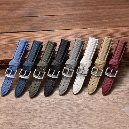 New Coated Sailcloth Strap 18/19/20/22mm Sport Fabric Waterproof WristBand Universal Accessories For Smart Watch Huawei/Samsung - Image 6