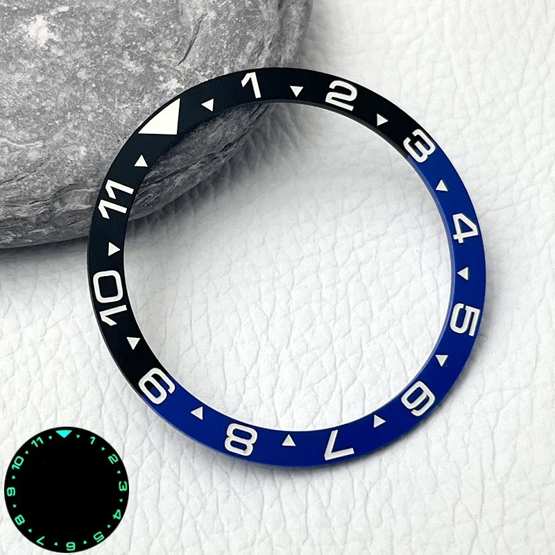 Enhanced 38mm Flat Super Luminous Ceramic Watch Bezel Insert