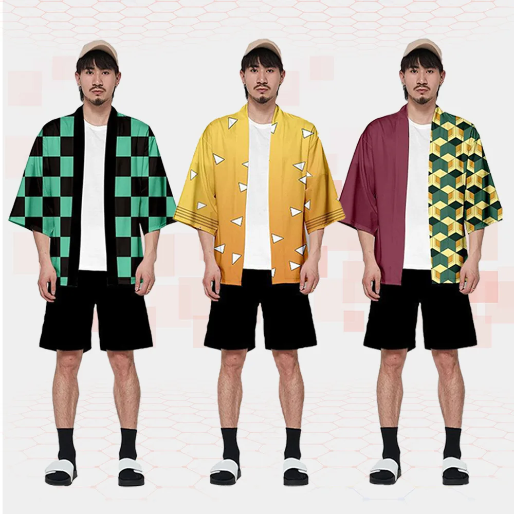 

Костюм для косплея аниме Kamado Tanjirou Kamado Nezuko Haori, Детский костюм для косплея на Хэллоуин, одежда для косплея Kamado Tanjirou