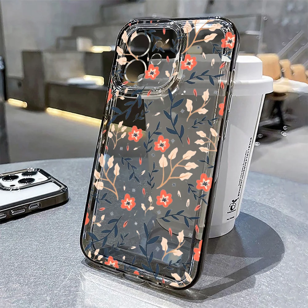 Floral Clear Shockproof Phone Case