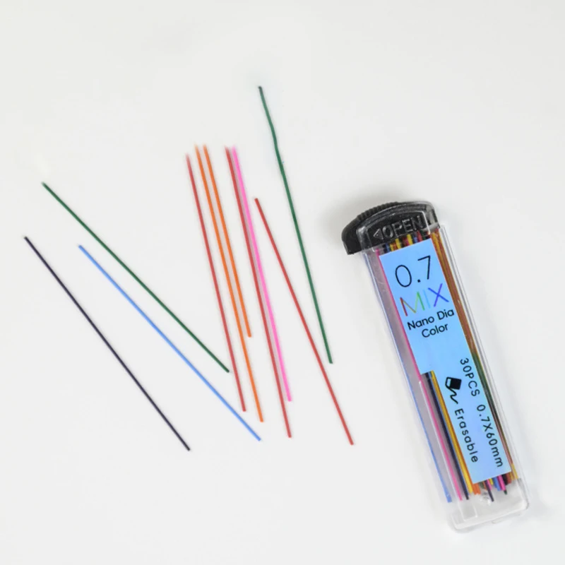 ?? 0.7mm 컬러 자동 리필 연필심 HB 연필심 아트 스케치 페인팅 연필심 문구용품