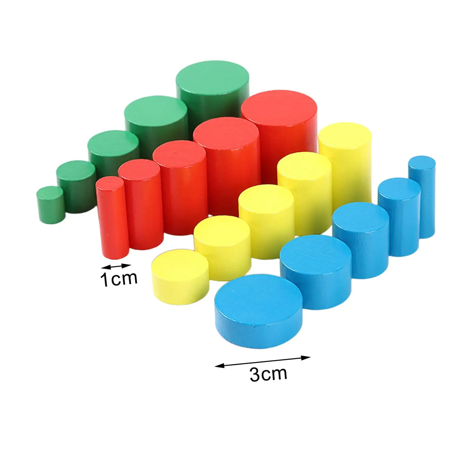 20x Wooden Educational Toys,Education Toy,Wooden Wooden Cylinders Ladder Blocks for Toddlers 2 3 Year Old Play,Children,Kids