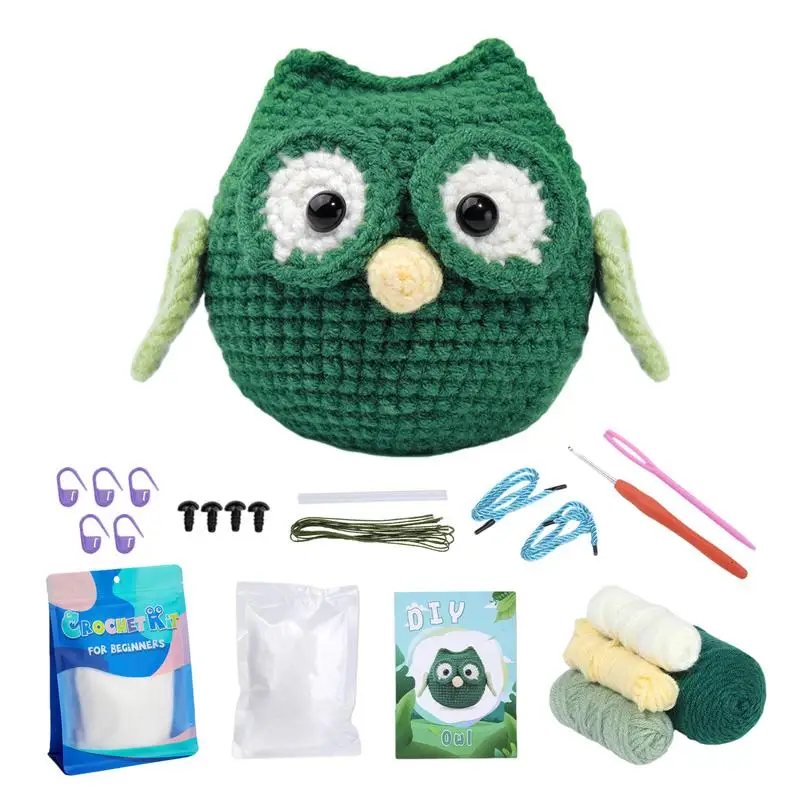 

Beginners Crochet Kit Small Owl Hand Crochet Beginner Kit Crochet Starter Kit DIY Craft Knitting Set Crochet Hook DIY Gift Pac