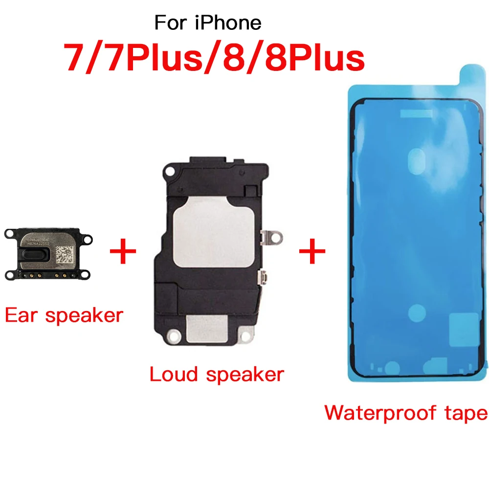 Ear Speaker + Loud Speaker + Waterproof Adhesive Replacement Part for iPhone 7 8 Plus