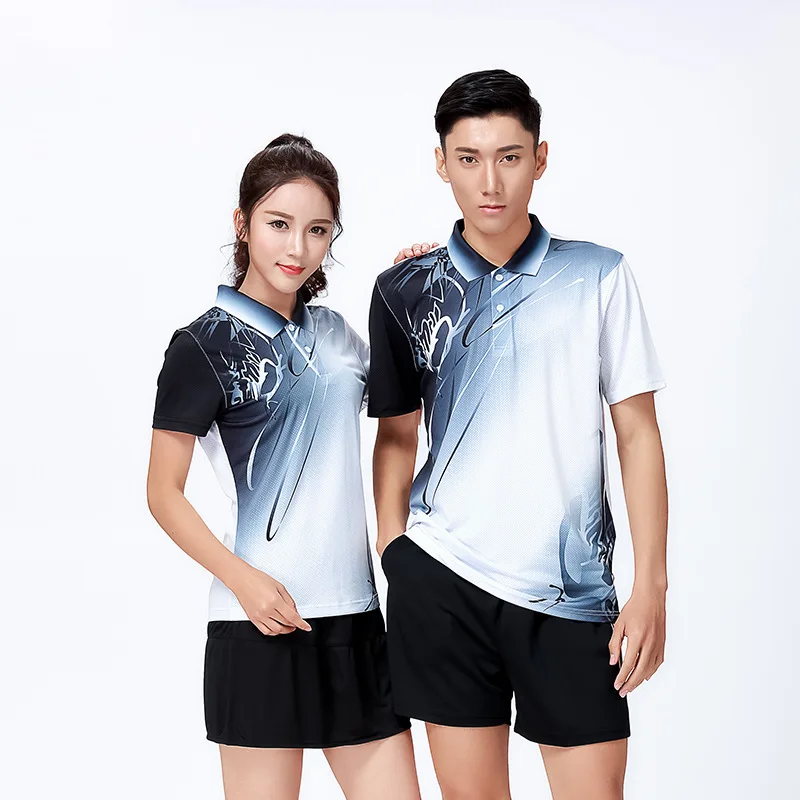 Men Women Badminton Shirt Golf Table Tennis Shirts Gym Sport Clothing Team Game Running Training Sportswear T Shirts Quick Dry