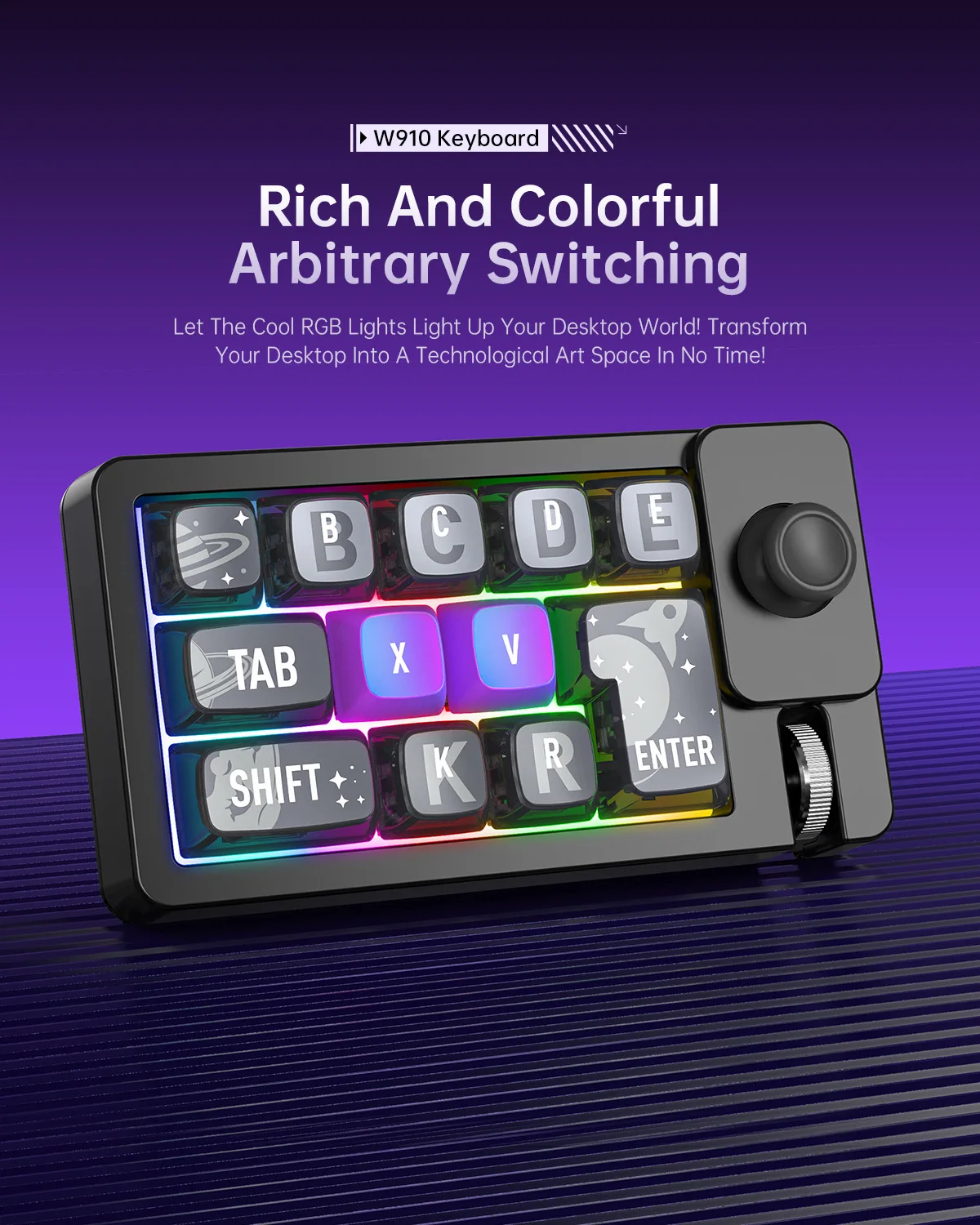 Enhanced Mini RGB Mechanical Gaming Keyboard with Hot-Swap Keypad and Multi-Connectivity