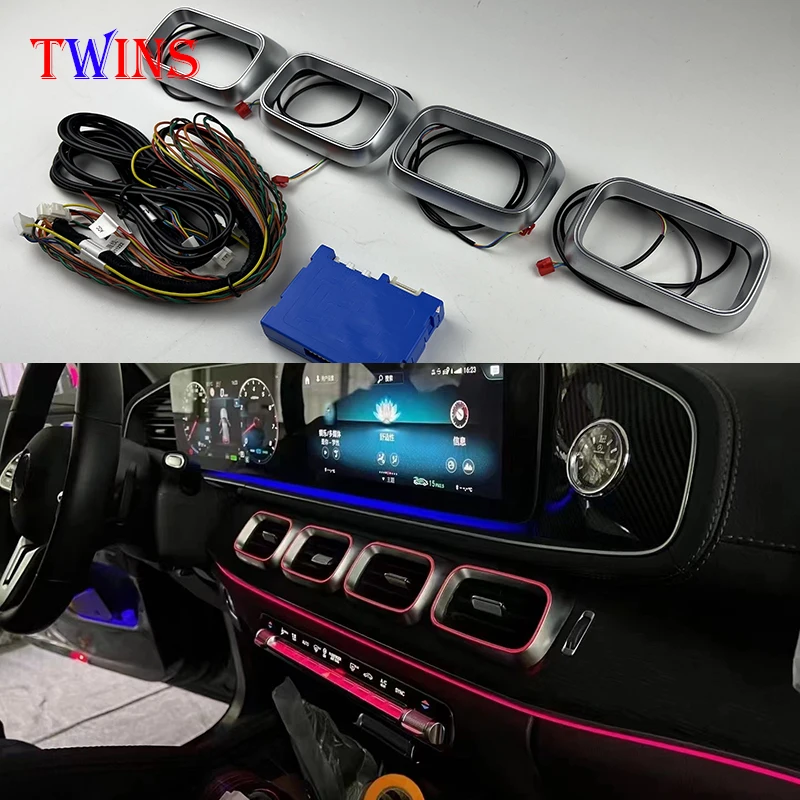 

Fit for Benz GLE GLS W167 X167 2020 2021 2022 2023 LED Air Vent Atmosphere Air Conditioner Lamp Ambient Light Turbine Outlet