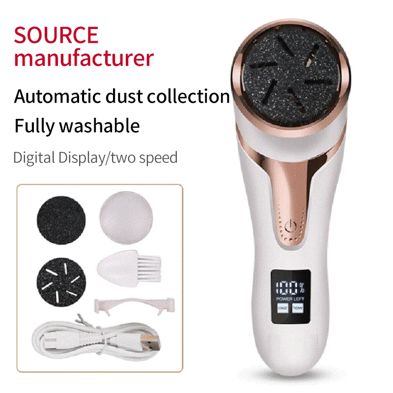 Rechargeable Electric Foot File Pedicure Tool Foot Sander IPX7 Waterproof 2 Speeds Eliminate Feet Dead Skin and Calluses Remover electric foot grinder electric foot file electric foot callus remover
