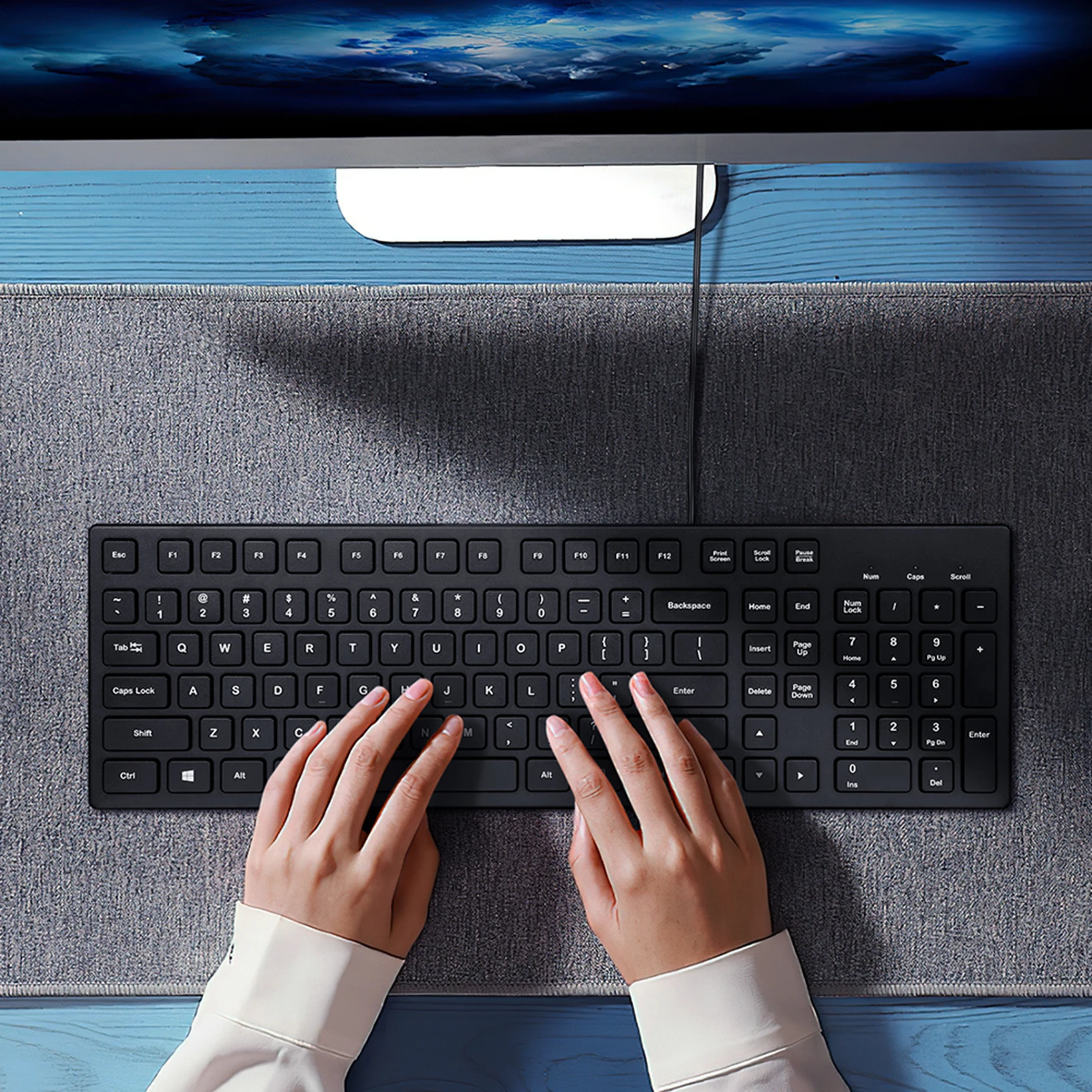Business Office Computer Keyboard 108 Keys High-Sensitive Wired Mechanical Gaming Keyboard Waterproof USB for Office Gaming