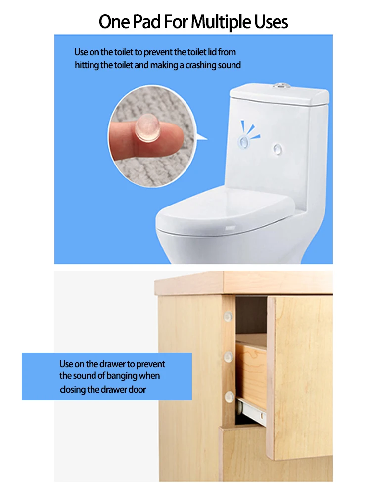 Description Picture 3 of item100pcs 8mmx2mm Transparent Silicone Granules Door Handle Sticker Transparent Anti Bump Silicone Cushioning Anti Slip Mat