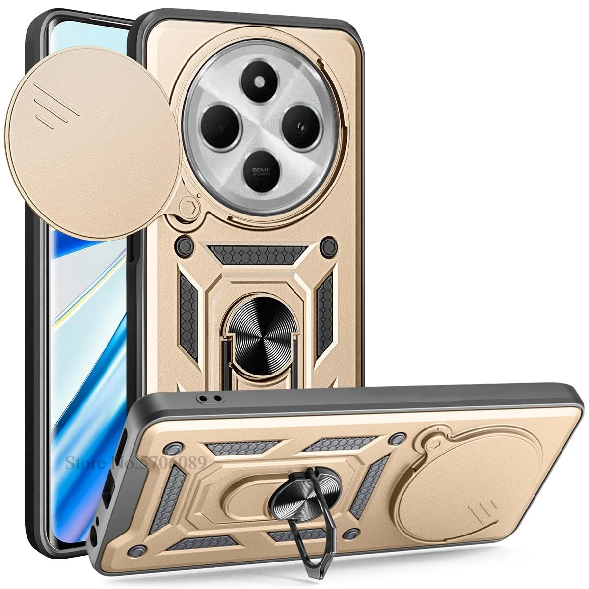 Armor Shockproof Slide Lens Protective Phone Case Cover