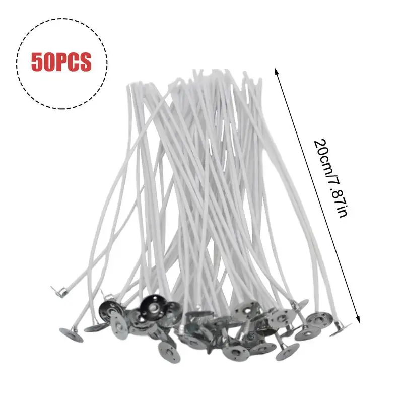 Candle Wicks 8 10 15cm Smokeless Wax Pure Cotton Core For DIY Candle Making Pre Waxed Wicks Handmade Making Kit 50Pcs candle wicks candle wick candle making kit candle making tool