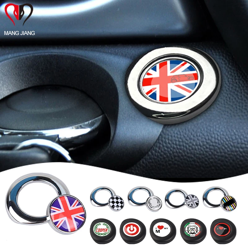 Car One Start Stop Button Stickers For Mini Cooper R55 R56 R57 R58 R59 R60 R61 Engine Switch Decoration Case Car Accesorios