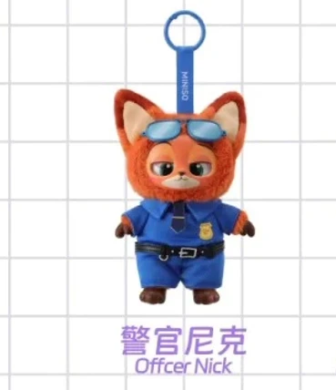 Genuine Miniso Zootopia Series Figures Nick & Judy Toy Keychain