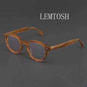 Optical Eyeglasses Frame Men Women Johnny Depp LEMTOSH Vintage Glasses Computer Acetate Spectacle Frame For Male Clear Lens