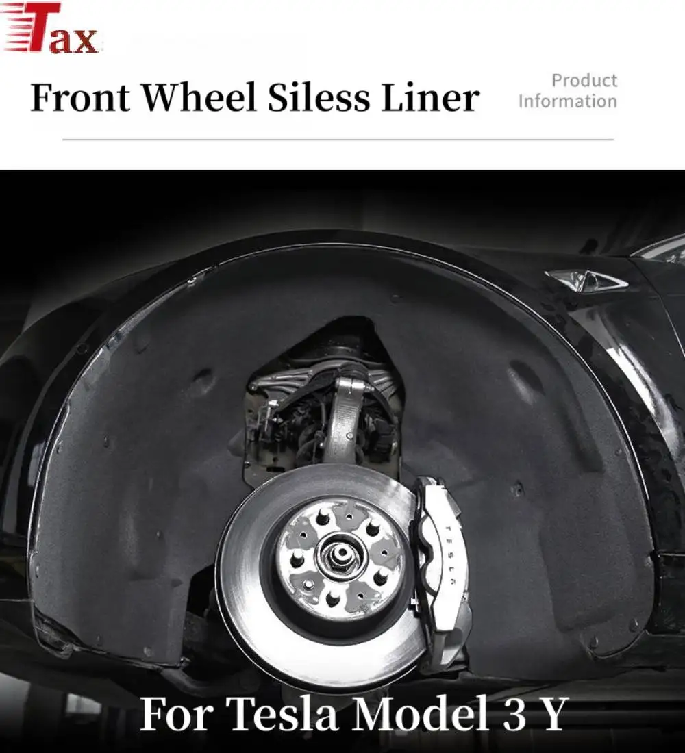 Car Front Wheel Sound Deadening Mat Reduce Noise For Tesla Model 3 Y