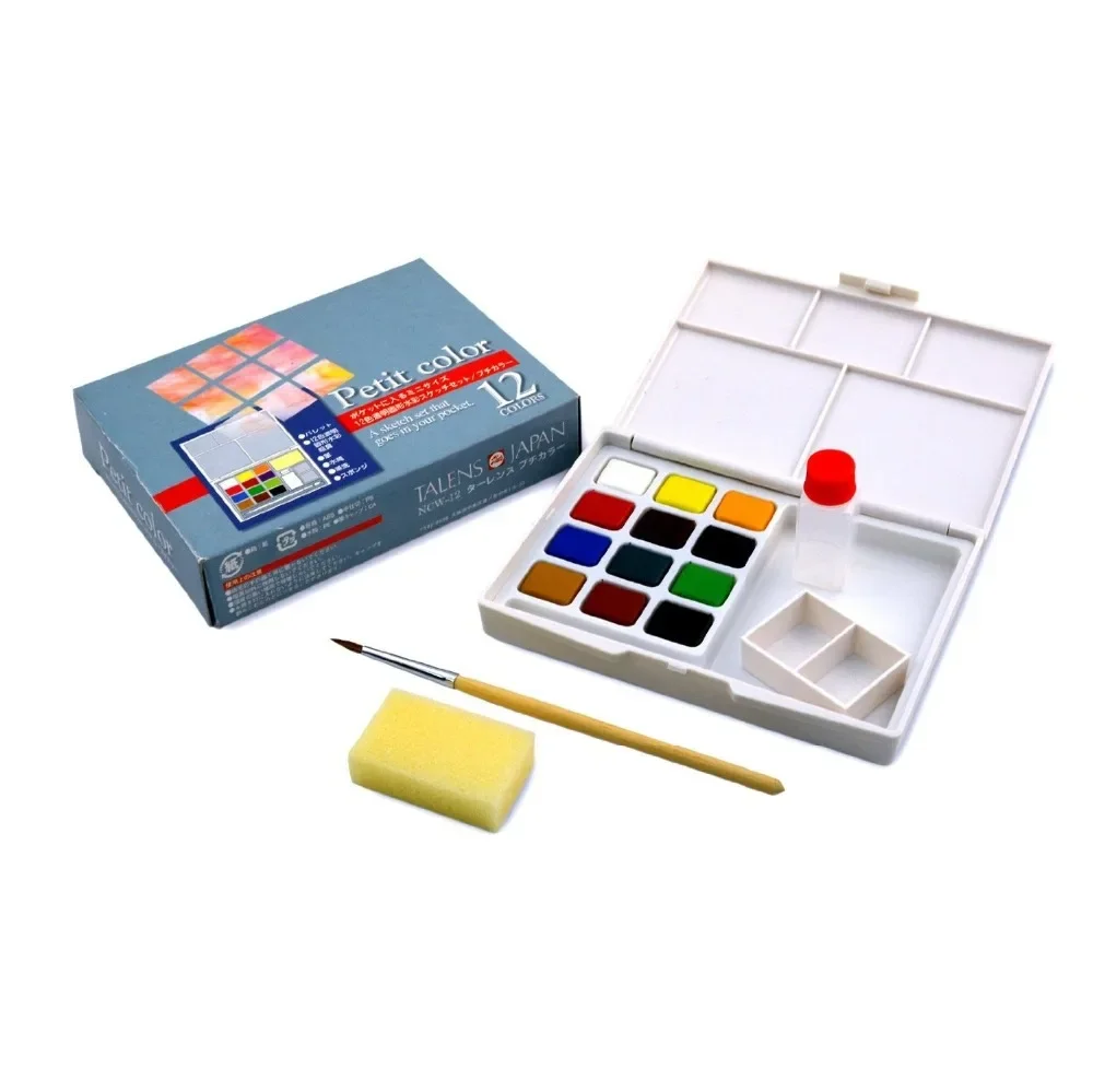 Solid Assorted Transparent Water Colors Field Sketch Pocket Set 1 Set Brush