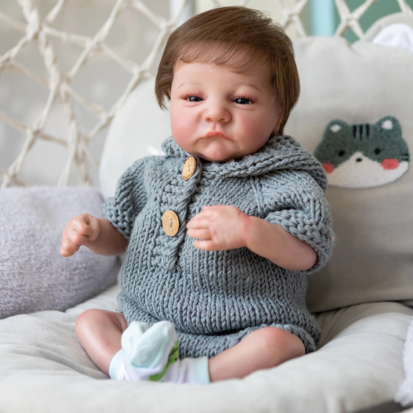 

3D Skin Visible Veins Newborn Baby Doll 19 Inch 48CM Levi Bebe Reborn Boy Girl Soft Silicone Doll High Quality Collectilbe Art