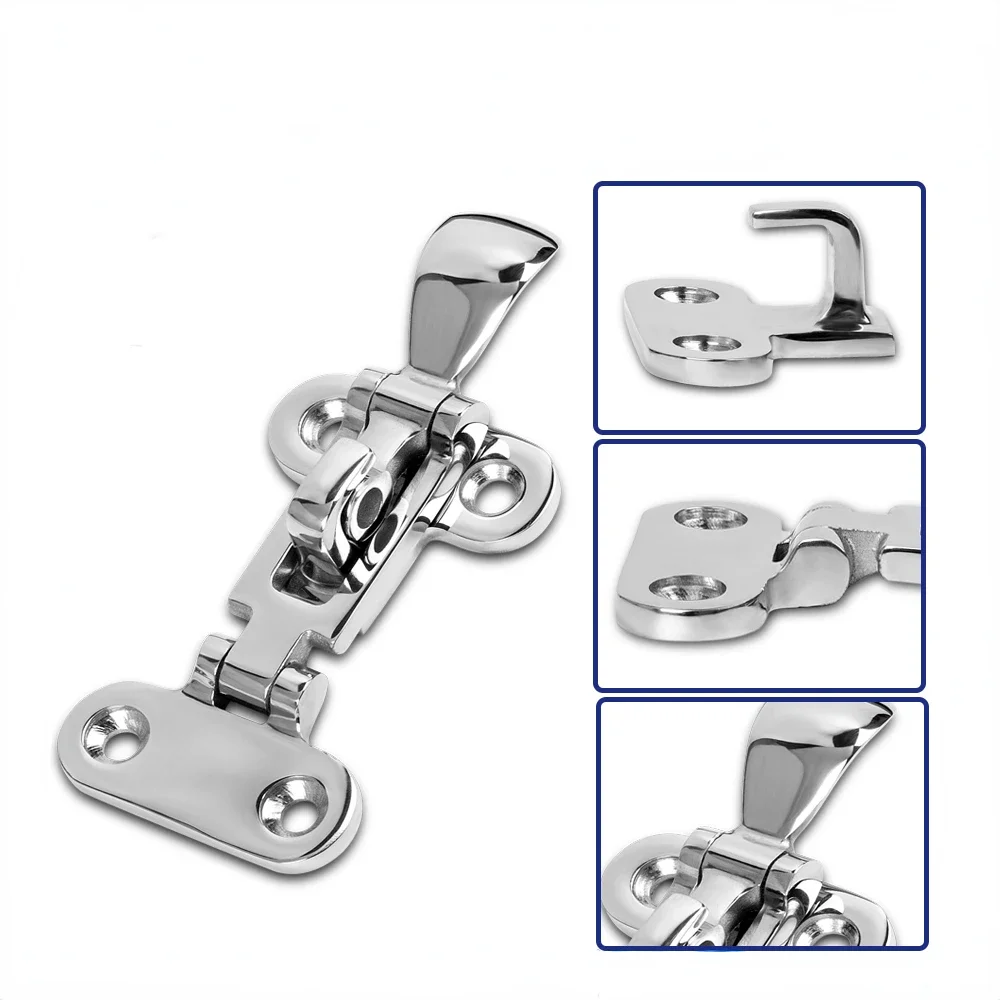 1pcs Boat Door Hatch 316 Stainless Steel Anti-Rattle Latches Marine Grade Lockable Hold Down Clamp door latch sliding door latch door lock latch