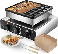 Mini Dutch Pancake Maker 25PCS, Commercial Non-stick Pancake Baker Machine 50-300℃ Electric Muffin Maker Stainless Steel for Hom 1