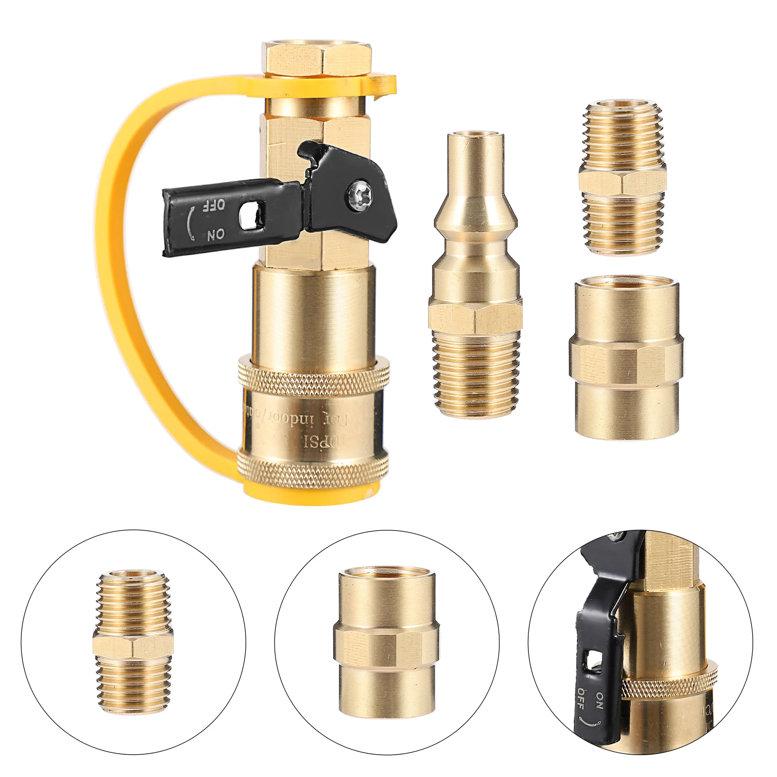 1 set of Propane Gas Quick Connect Fittings Brass Propane Gas Adapters