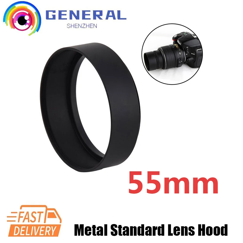 55 55Mm Metallo Standard Paraluce Vite-In Per Canon Eos Nikon Sony Fuji Pentax Dslr D5600 D5500 D5300 D7500 Accessori Per Fotocamere