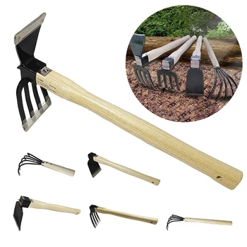 Hand Cultivator Garden Rake Cultivator Dual-purpose Hoe Garden Hand Hoe & Tiller for Digging Weeding Gardening and Cultivating