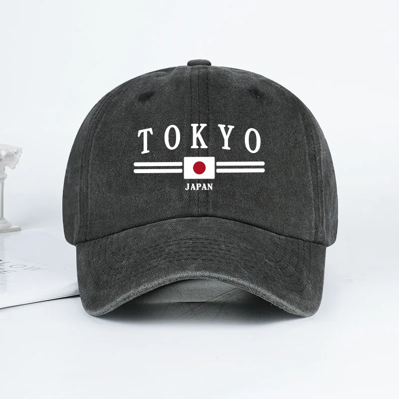 TOKYO JAPAN 프린트 워싱 야구 모자 도쿄 일본 도시 스타일 클래식 패션 일상 출퇴근, 사이클링, 낚시 휴일 선물