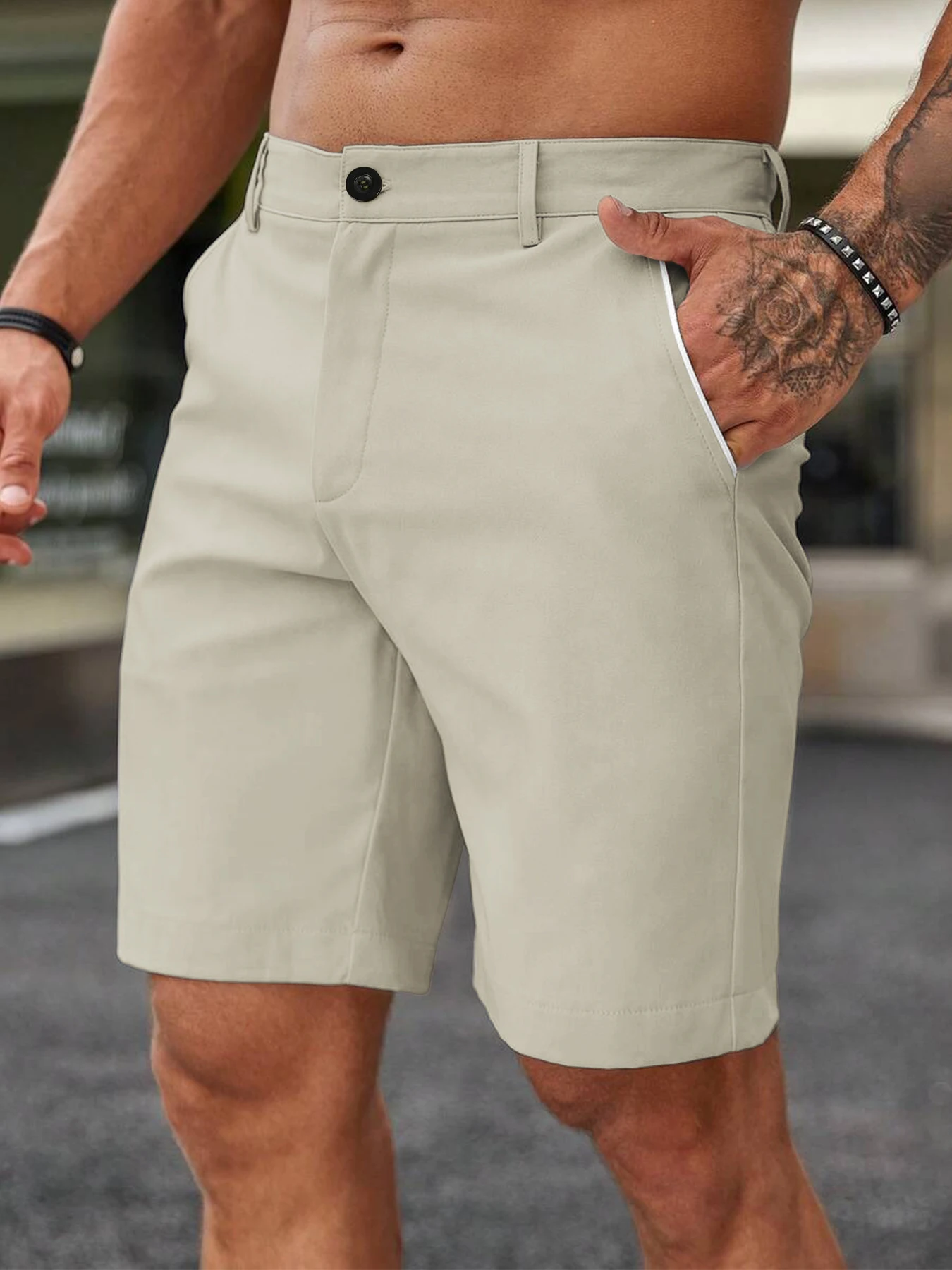 Summer Men's Casual Shorts Comfortable Golf Knee Pants Lightweight Stretch Casual Hiking Pants Summer Business Streetwear