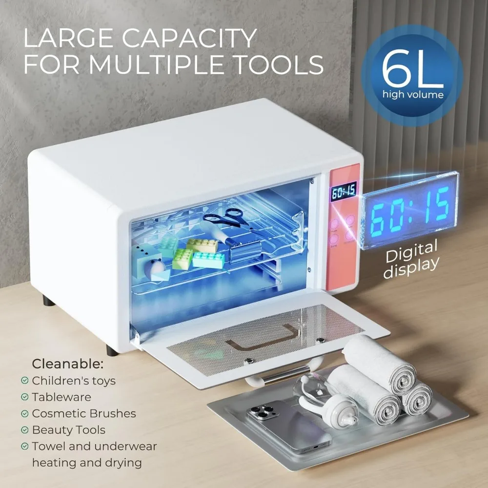 UV Light Nail Tool Cleaning Machine - Dry Heat Cabinet UV Light Cleaner,Manicure Tool Cleaner Cabinet,Barber Salon Tools，White 5