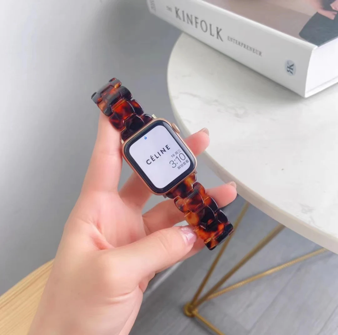 Resin strap For Apple watch Ultra 49mm 8 7 45mm 41mm multi color adjustable bracelet strap For iwatch 6 5 4 SE 44mm 42mm 41mm